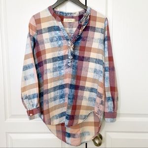 Isabella Sinclair Anthropologie plaid Henley